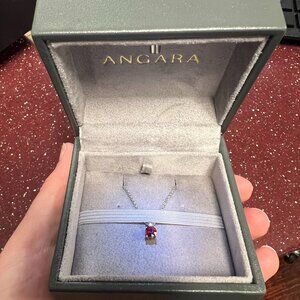 Angara Classic Round Ruby Solitaire Pendant - Item SP0108R
